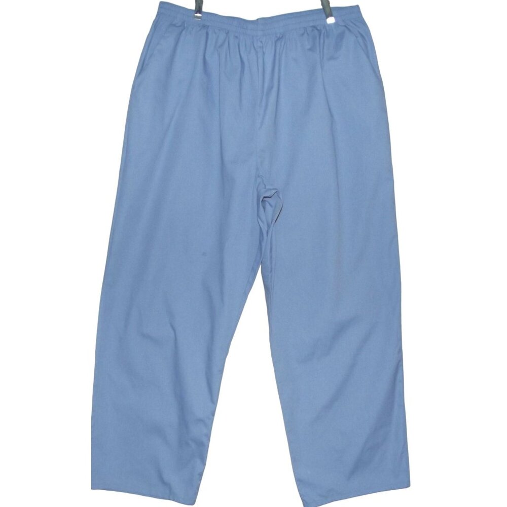 Scrubs Pants 3X x 31"Inseam Light Blue Scrub elastic waist poly cotton pockets